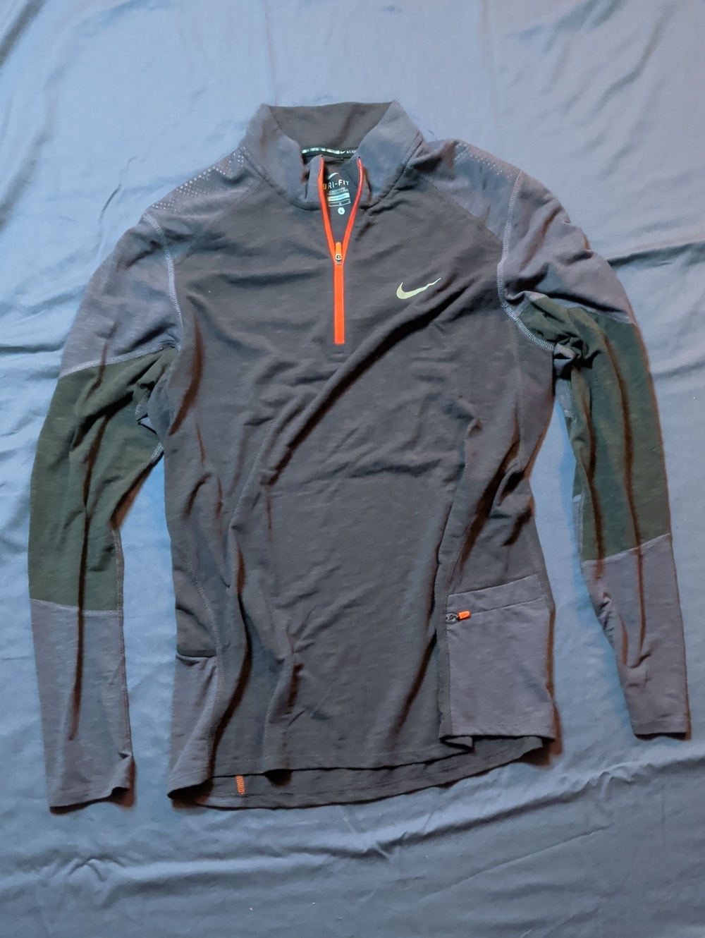 Nike Men’s Purple Performance Quarter-Zip Jacket with Orange Zip
